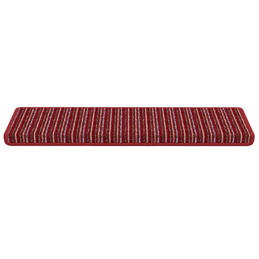 Zelfklevende Trapmatten Gestreept 15 pcs Rood 65 x 21 x 4 cm