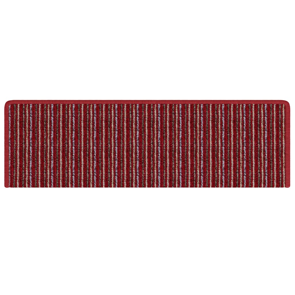 Zelfklevende Trapmatten Gestreept 15 pcs Rood 65 x 21 x 4 cm