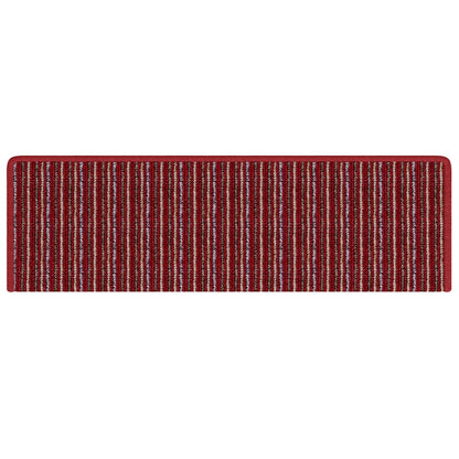 Zelfklevende Trapmatten Gestreept 15 pcs Rood 65 x 21 x 4 cm
