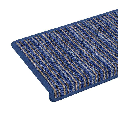 Zelfklevende Trapmatten Gestreept 15 pcs Blauw 65 x 21 x 4 cm
