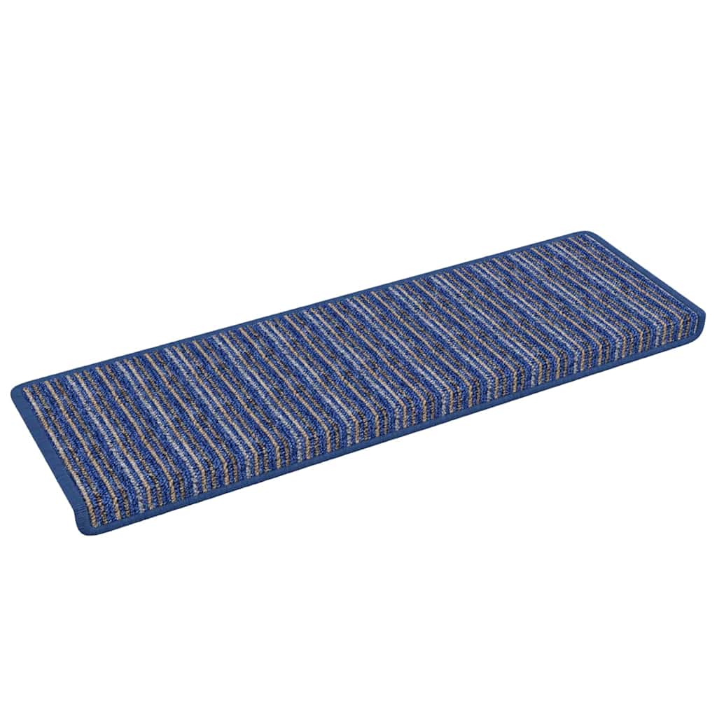 Zelfklevende Trapmatten Gestreept 15 pcs Blauw 65 x 21 x 4 cm