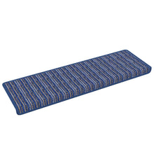 Zelfklevende Trapmatten Gestreept 15 pcs Blauw 65 x 21 x 4 cm