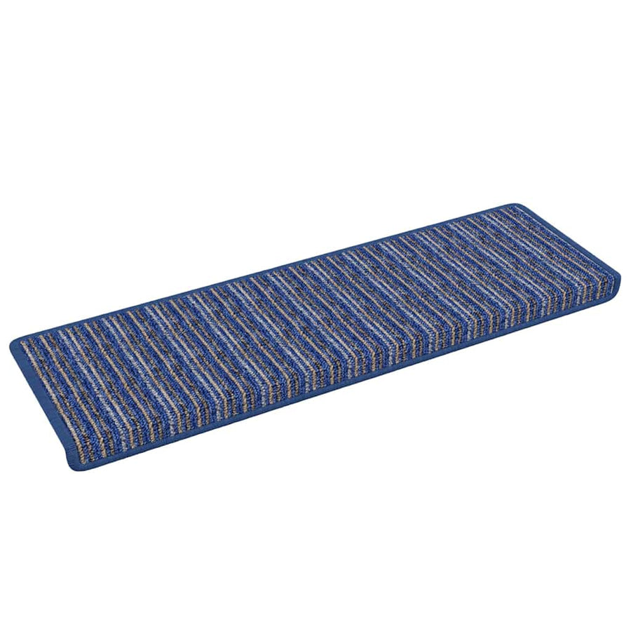 Zelfklevende Trapmatten Gestreept 15 pcs Blauw 65 x 21 x 4 cm