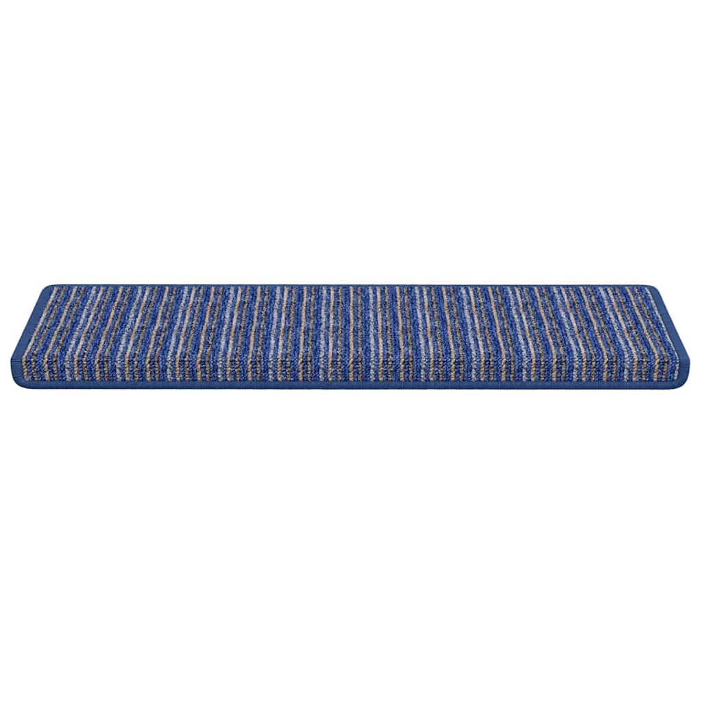 Zelfklevende Trapmatten Gestreept 15 pcs Blauw 65 x 21 x 4 cm