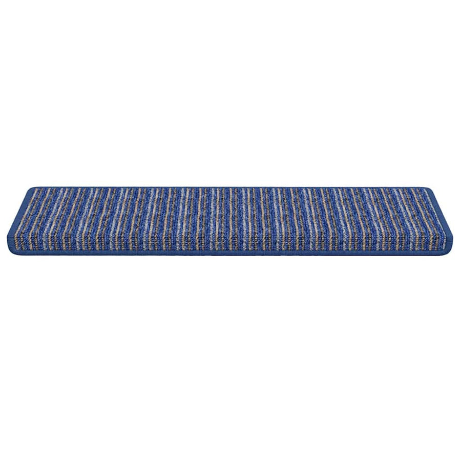 Zelfklevende Trapmatten Gestreept 15 pcs Blauw 65 x 21 x 4 cm