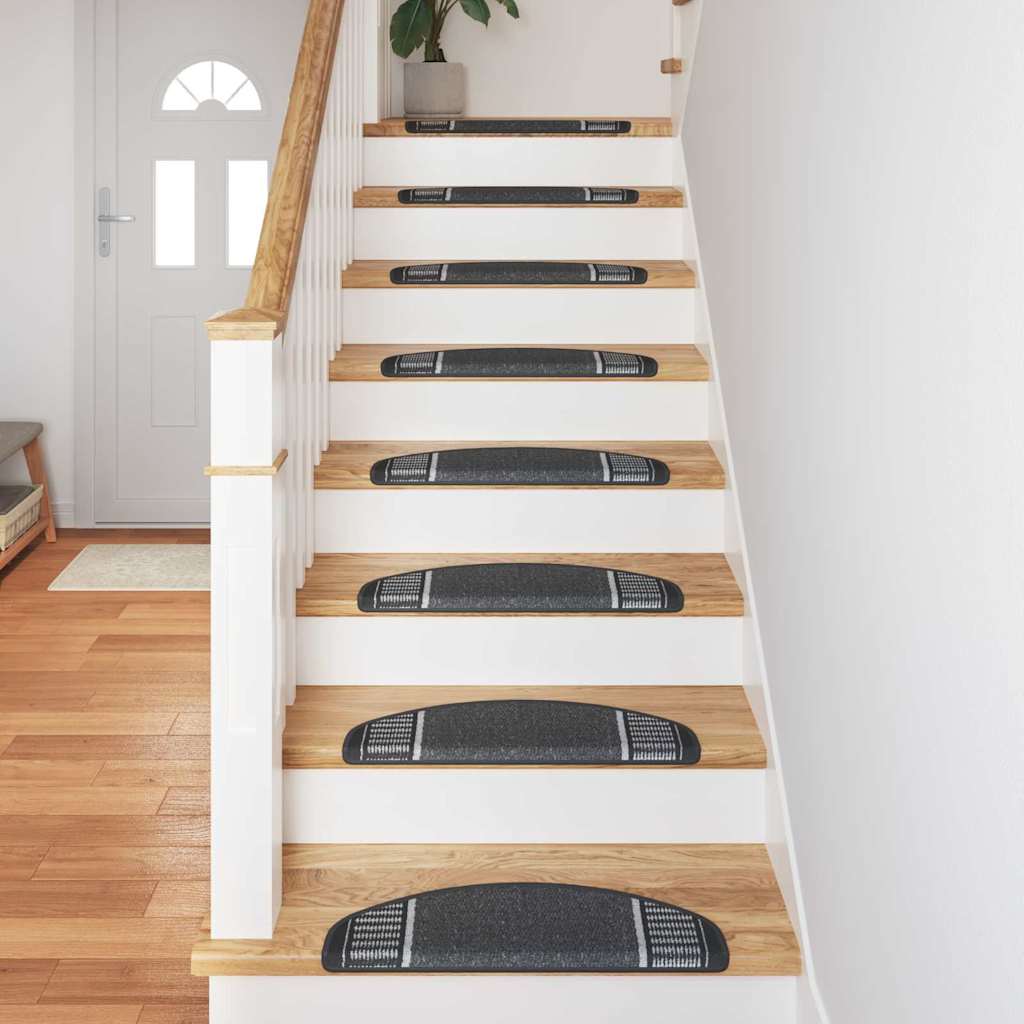 Zelfklevende Trapmatten 15 pcs Antraciet 65 x 21 x 4 cm