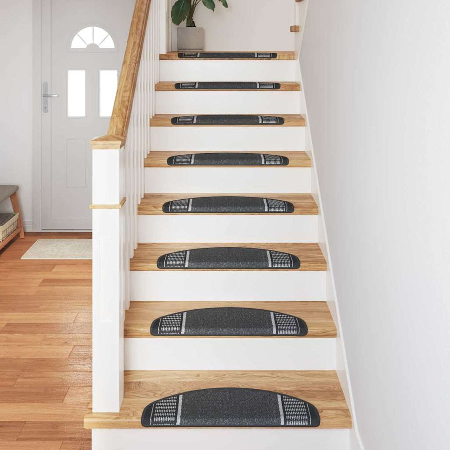 Zelfklevende Trapmatten 15 pcs Antraciet 65 x 21 x 4 cm