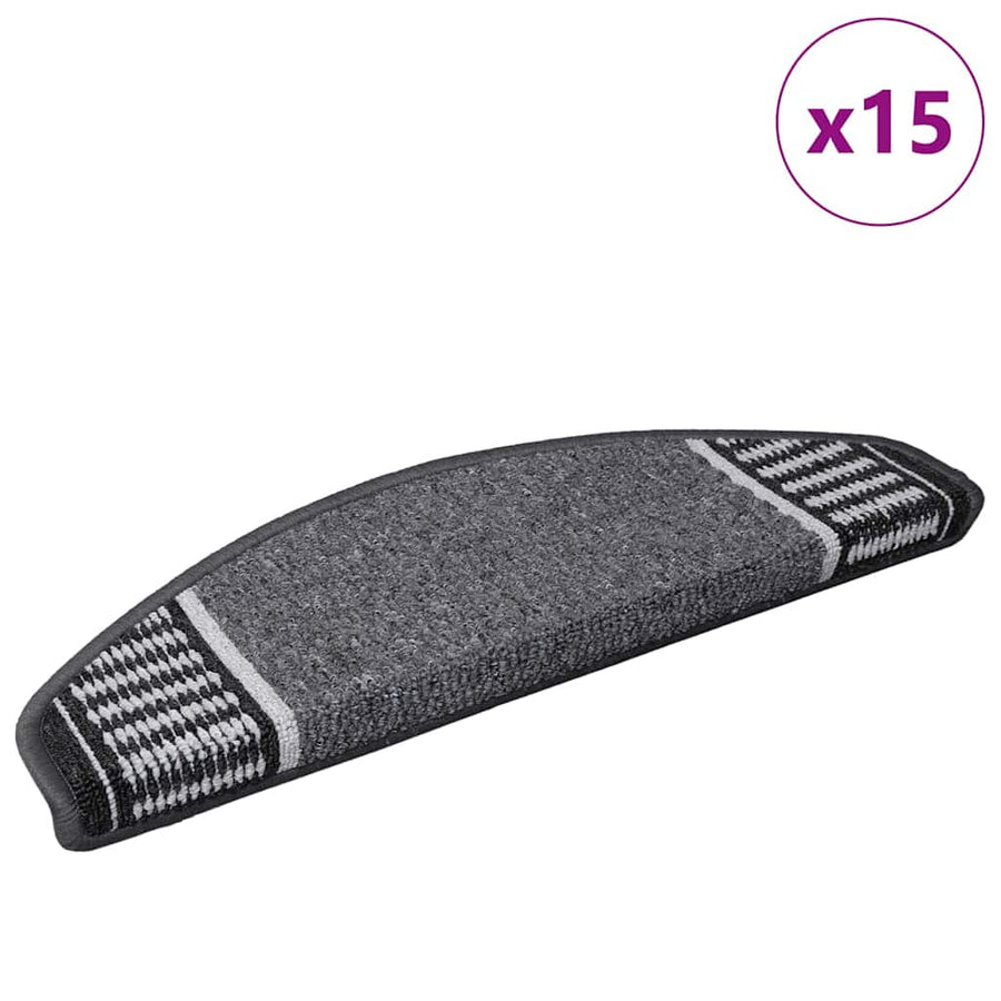Zelfklevende Trapmatten 15 pcs Antraciet 65 x 21 x 4 cm
