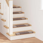 Self-Adhesive Stair Mats Half Round 15 pcs Brown 65 x 21 x 4 cm
