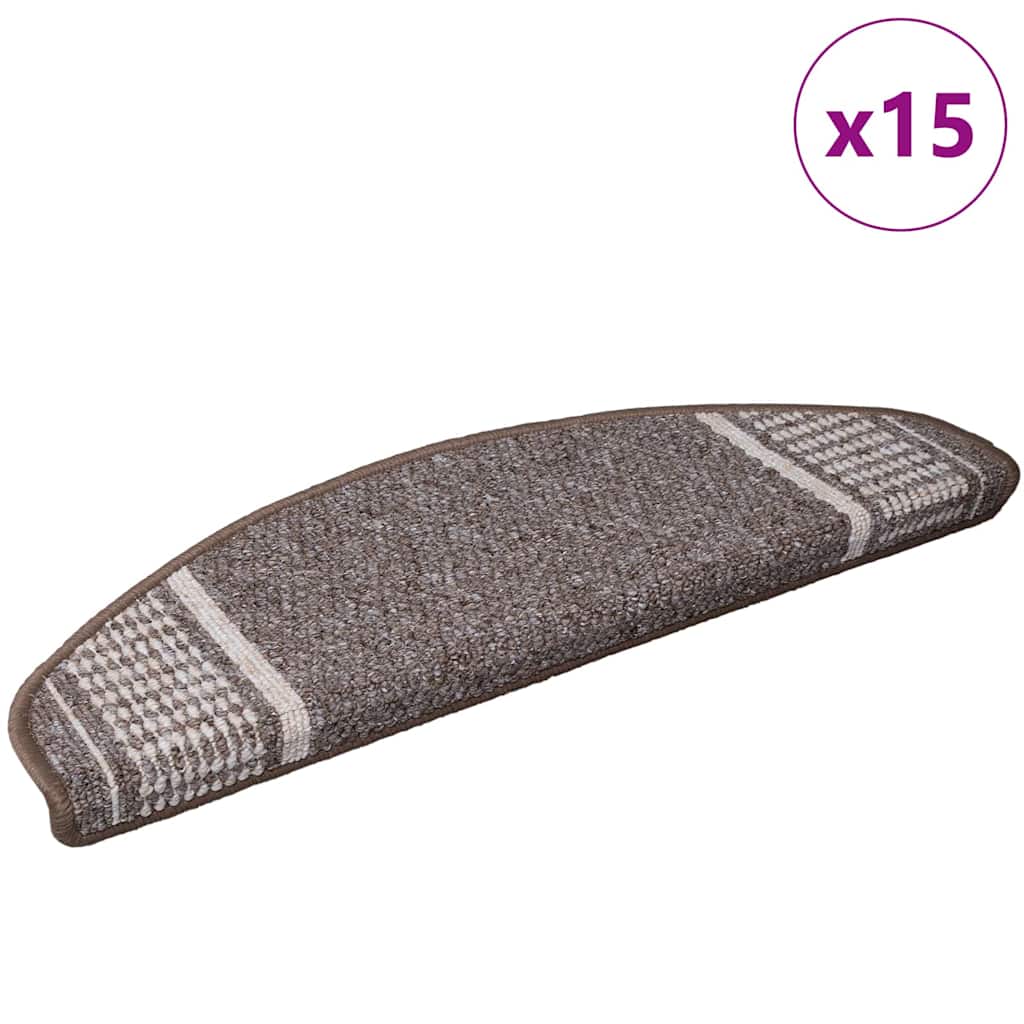 Zelfklevende Trapmatten 15 pcs Bruin 65 x 21 x 4 cm
