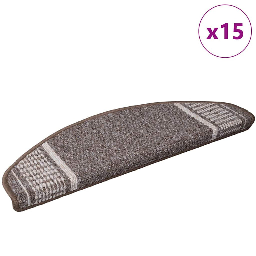 Zelfklevende Trapmatten 15 pcs Bruin 65 x 21 x 4 cm