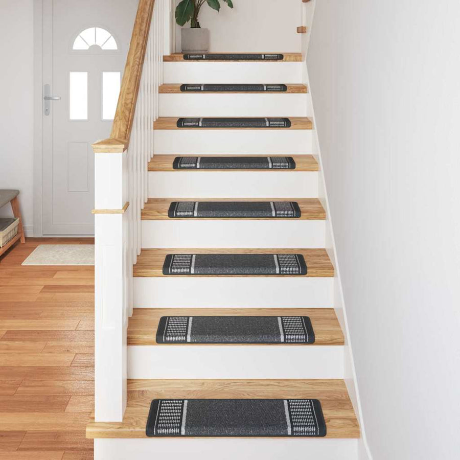 Zelfklevende Trapmatten 15 pcs Antraciet 65 x 21 x 4 cm