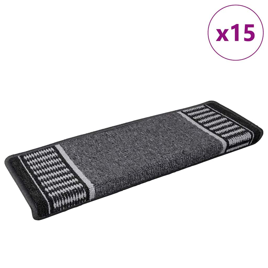 Zelfklevende Trapmatten 15 pcs Antraciet 65 x 21 x 4 cm