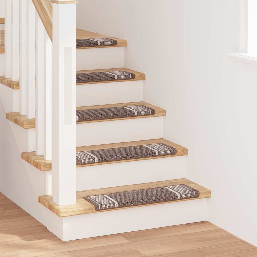 Zelfklevende Trapmatten 15 st 65 x 21 x 4 cm Non-Slip Bruin