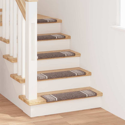 Zelfklevende Trapmatten 15 st 65 x 21 x 4 cm Non-Slip Bruin