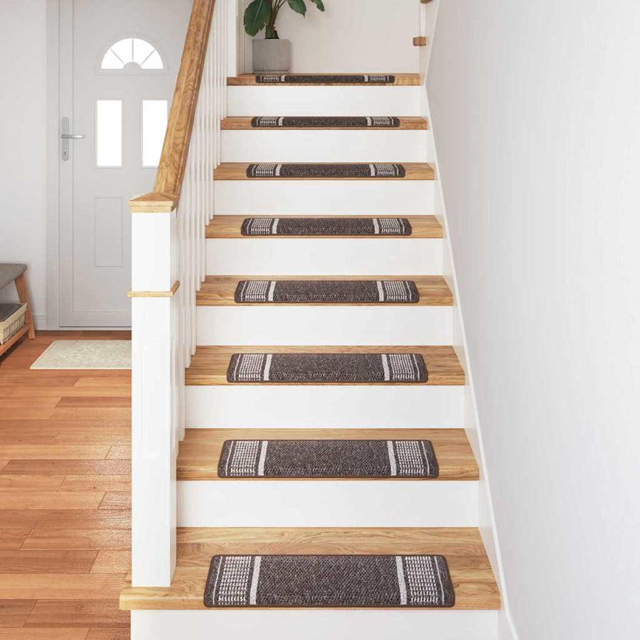 Zelfklevende Trapmatten 15 st 65 x 21 x 4 cm Non-Slip Bruin
