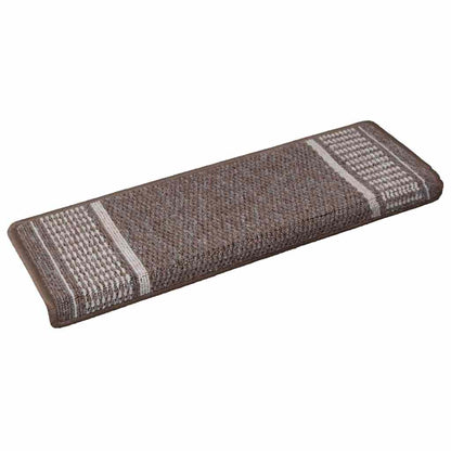 Zelfklevende Trapmatten 15 st 65 x 21 x 4 cm Non-Slip Bruin