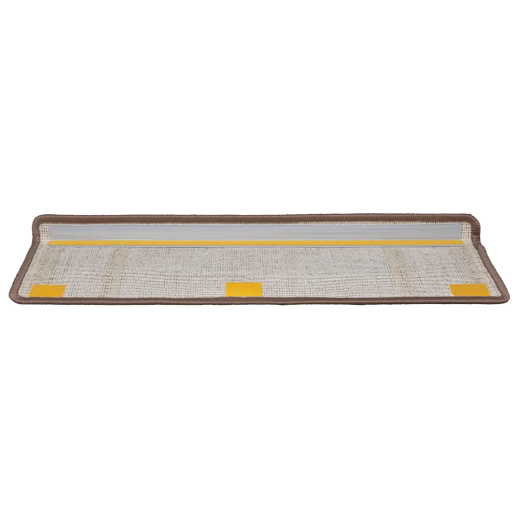 Zelfklevende Trapmatten 15 st 65 x 21 x 4 cm Non-Slip Bruin