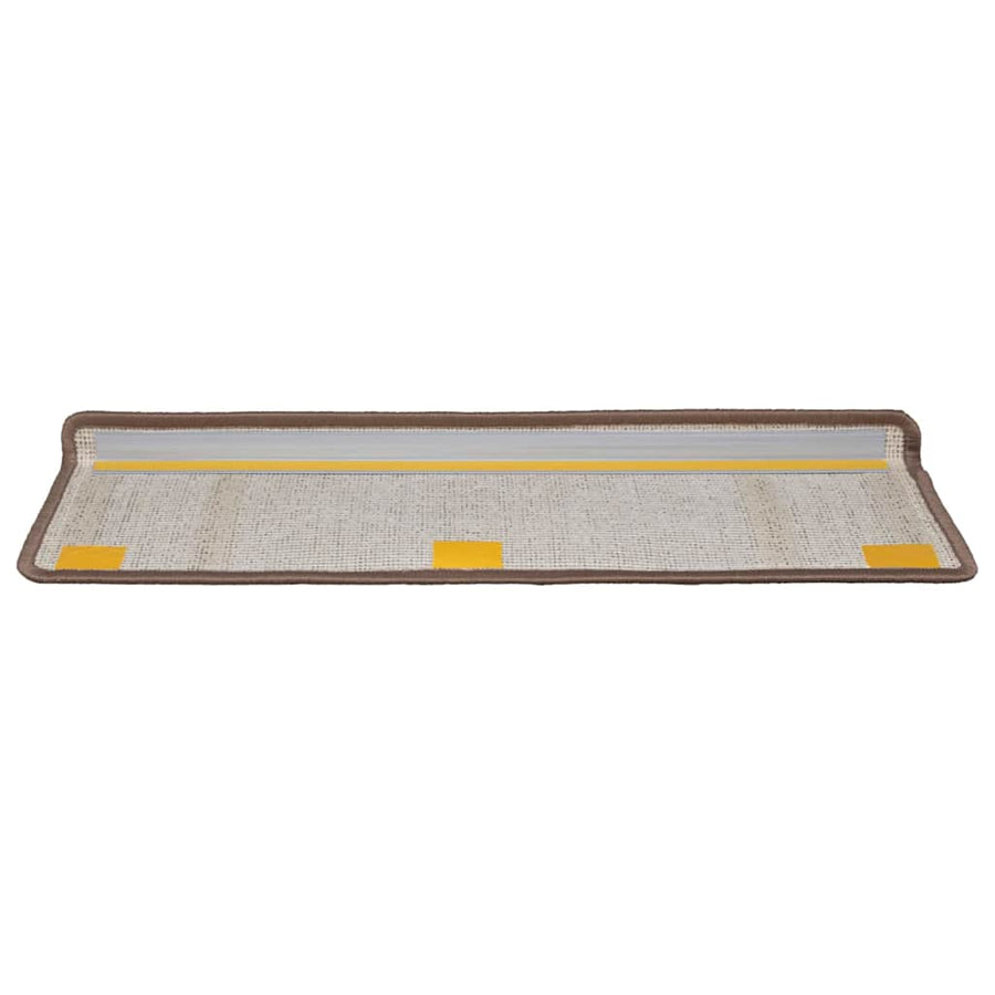 Zelfklevende Trapmatten 15 st 65 x 21 x 4 cm Non-Slip Bruin