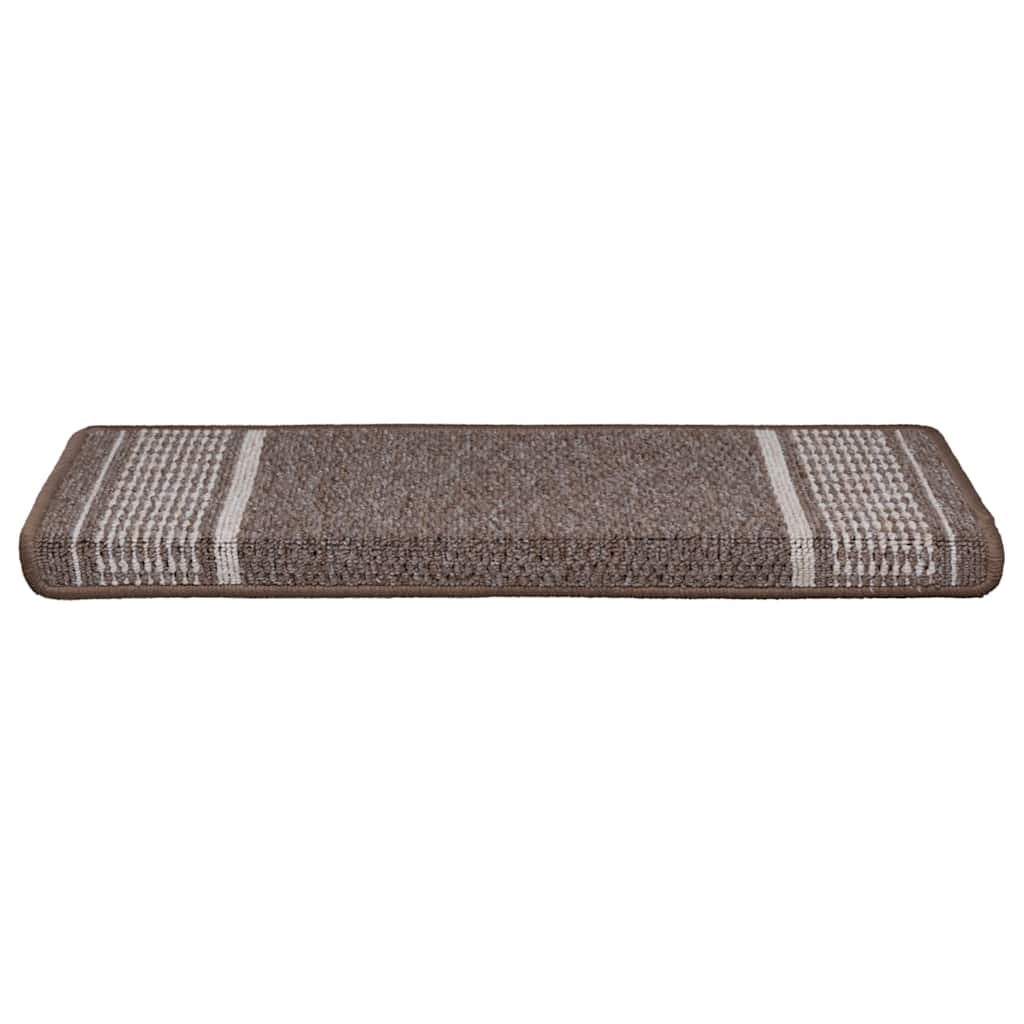 Zelfklevende Trapmatten 15 st 65 x 21 x 4 cm Non-Slip Bruin