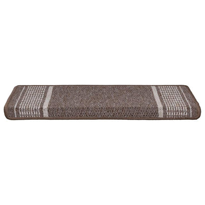 Zelfklevende Trapmatten 15 st 65 x 21 x 4 cm Non-Slip Bruin