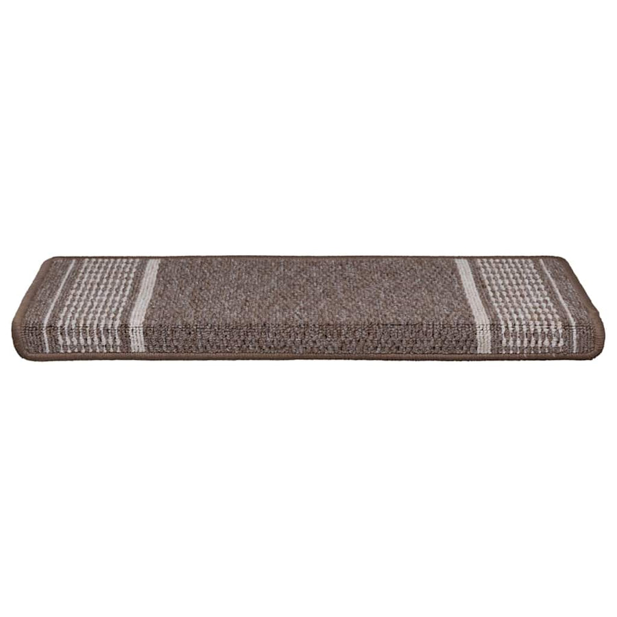 Zelfklevende Trapmatten 15 st 65 x 21 x 4 cm Non-Slip Bruin