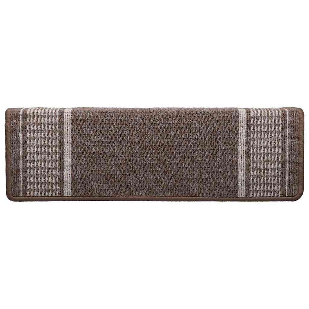 Zelfklevende Trapmatten 15 st 65 x 21 x 4 cm Non-Slip Bruin