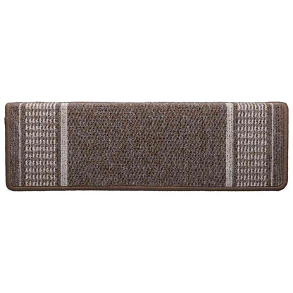 Zelfklevende Trapmatten 15 st 65 x 21 x 4 cm Non-Slip Bruin