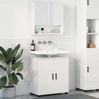 Bathroom Cabinet Set with Storage 2 pcs White Engineered Wood & Metal