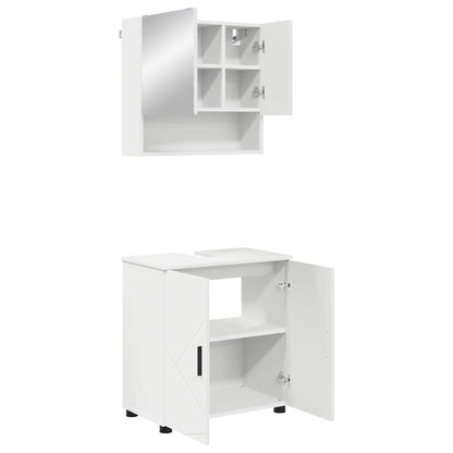 Badkamermeubelset 2 pcs Wit 61 x 35 x 64 cm Bewerkt hout