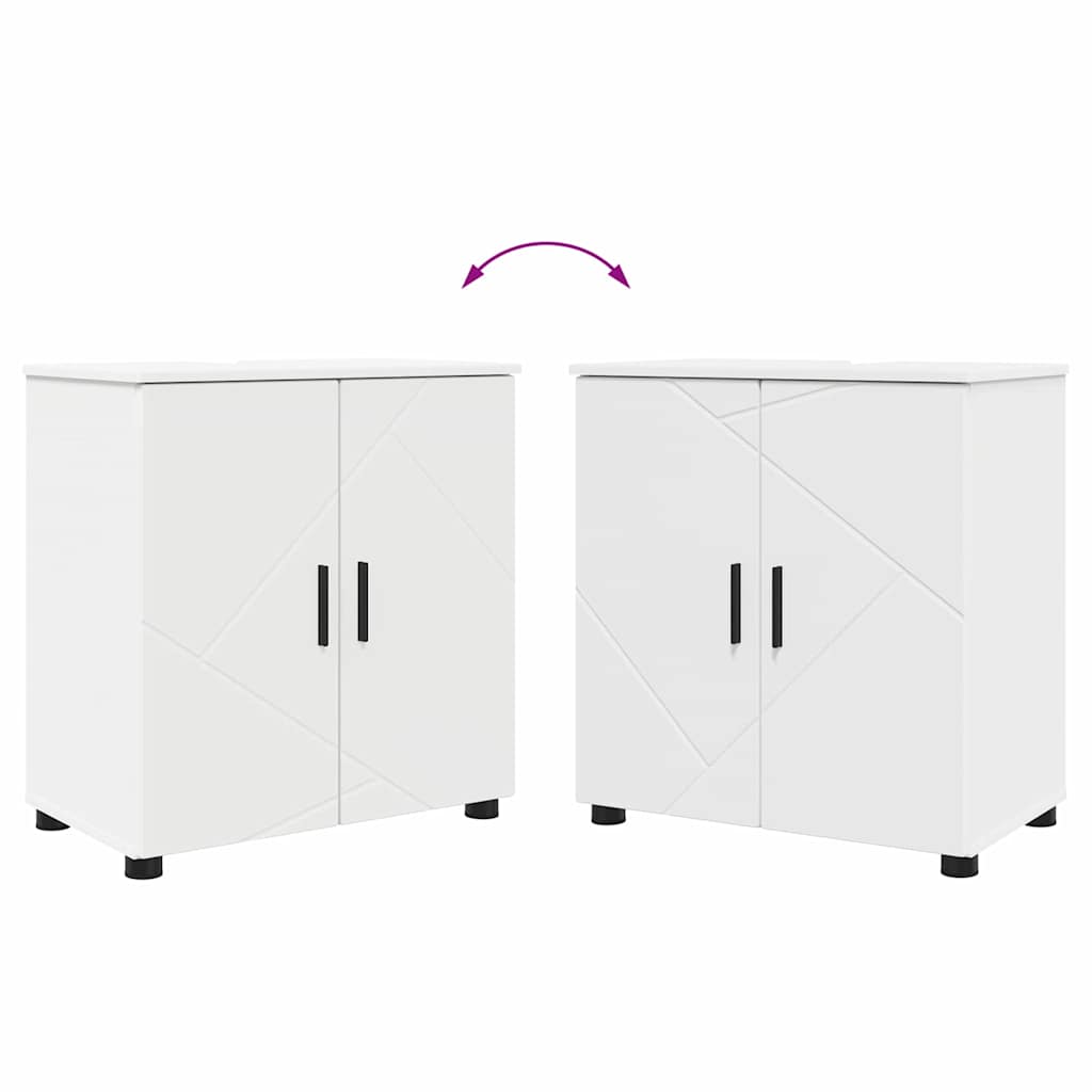 Badkamermeubelset 2 pcs Wit 61 x 35 x 64 cm Bewerkt hout