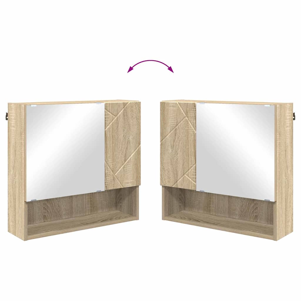 Badkamermeubelset 2 pcs Sonoma Eiken Bewerkt hout & Metaal