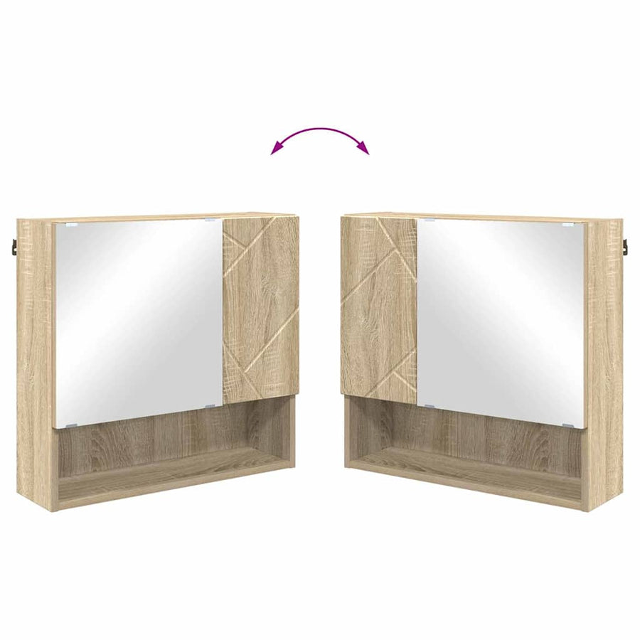 Badkamermeubelset 2 pcs Sonoma Eiken Bewerkt hout & Metaal
