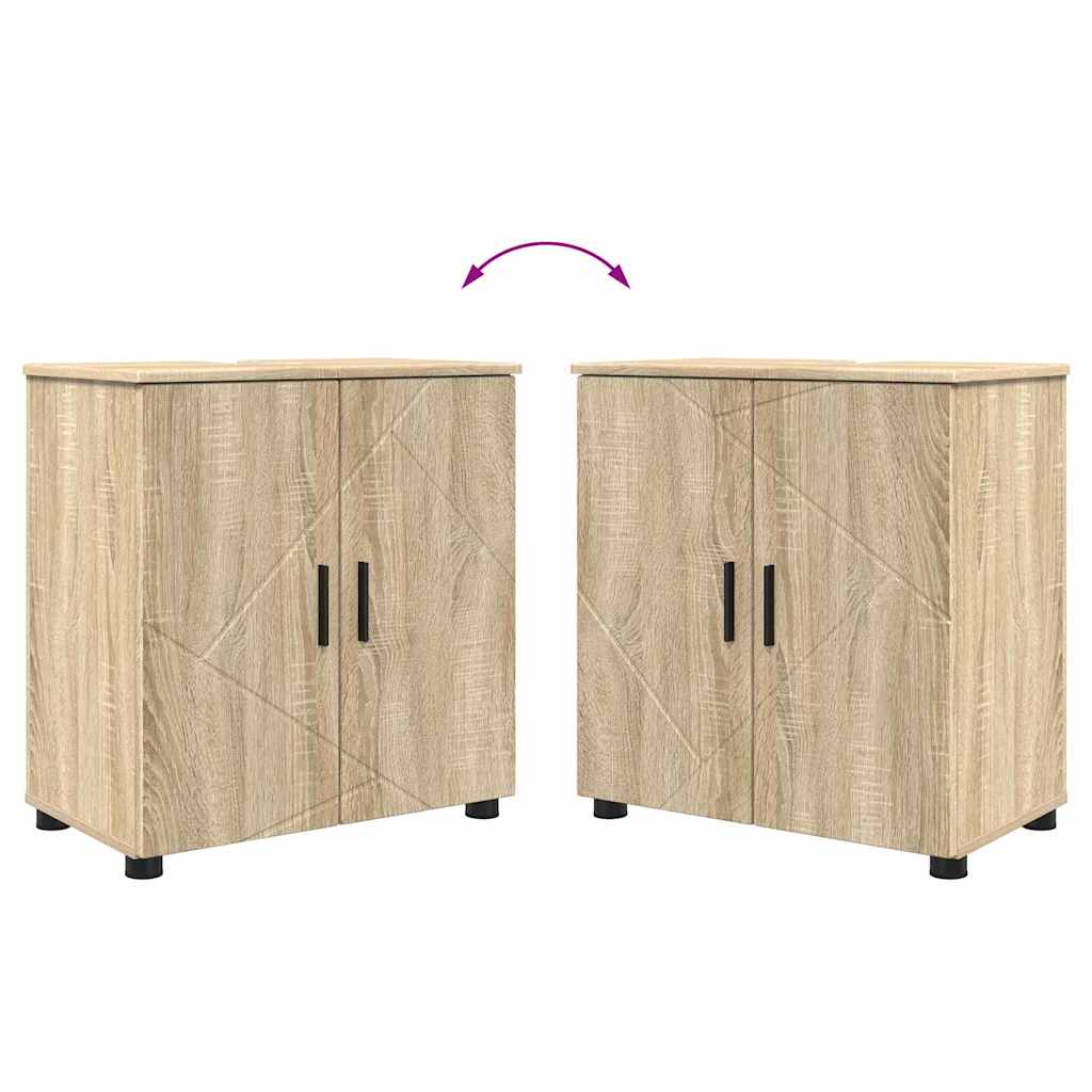 Badkamermeubelset 2 pcs Sonoma Eiken Bewerkt hout & Metaal