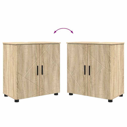 Badkamermeubelset 2 pcs Sonoma Eiken Bewerkt hout & Metaal