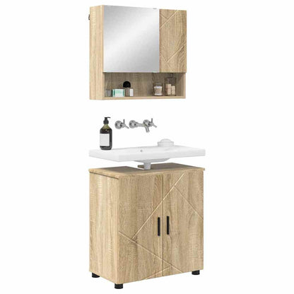 Badkamermeubelset 2 pcs Sonoma Eiken Bewerkt hout & Metaal