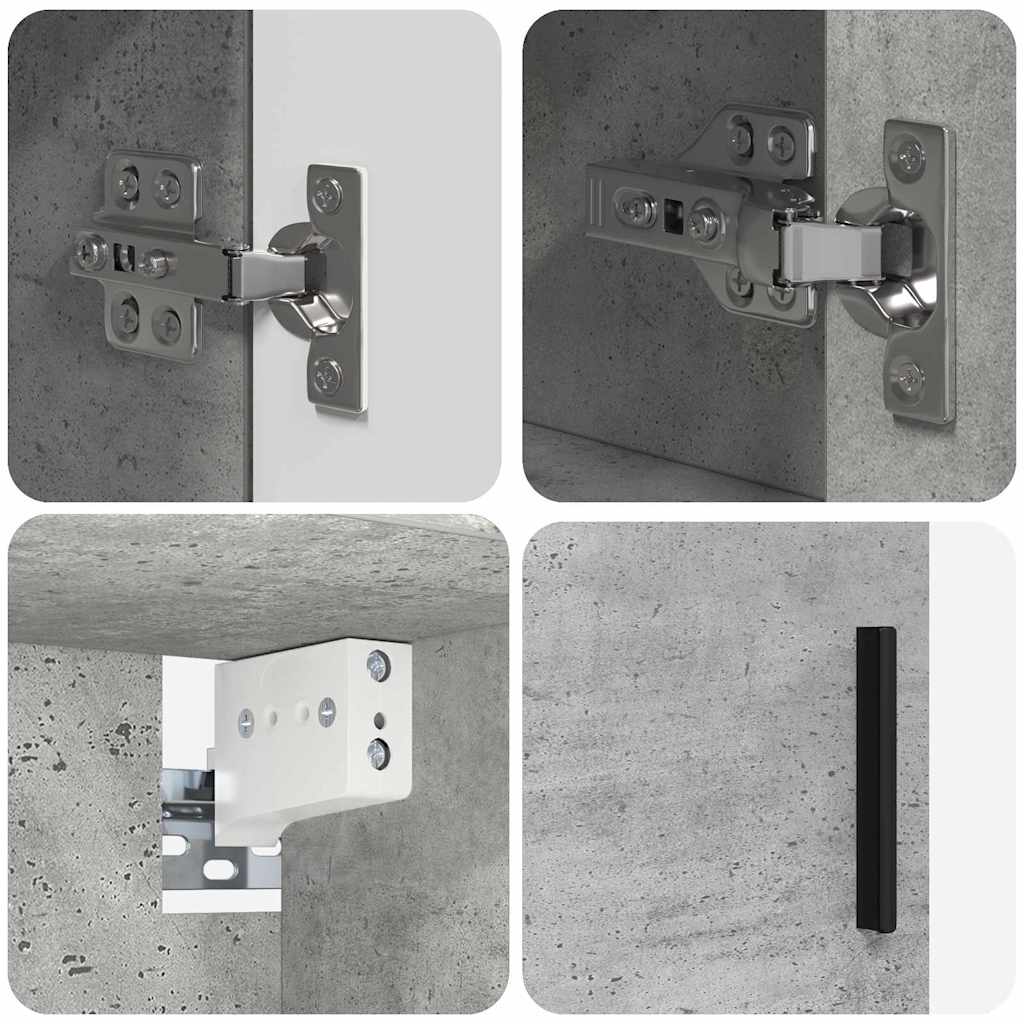 Badkamermeubelset 2 pcs Betongrijs 61 x 35 x 64 cm Bewerkt hout