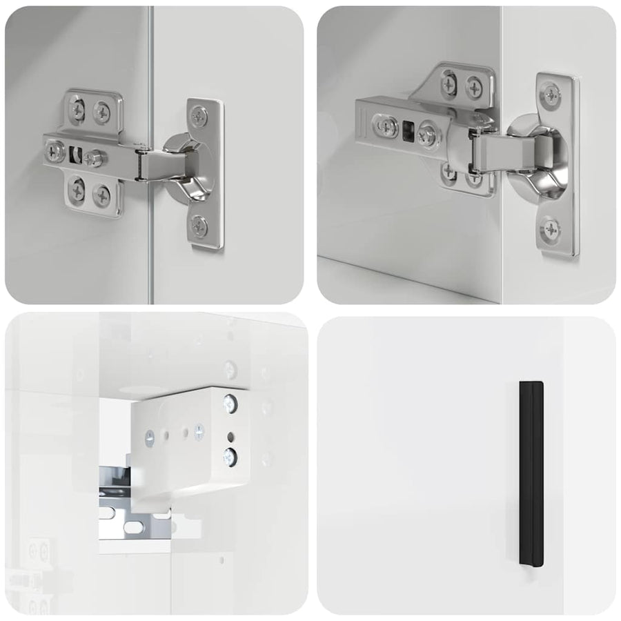 Badkamermeubelset 2 pcs Hoogglans wit 61 x 35 x 64 cm