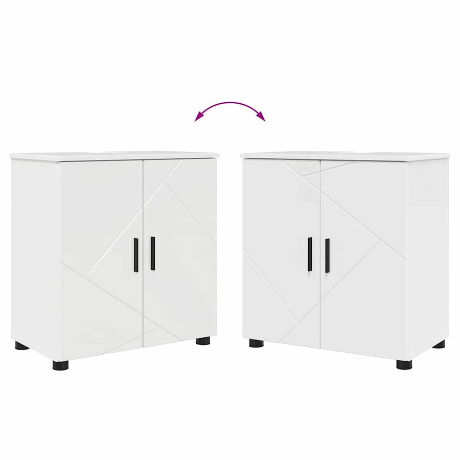 Badkamermeubelset 2 pcs Hoogglans wit 61 x 35 x 64 cm