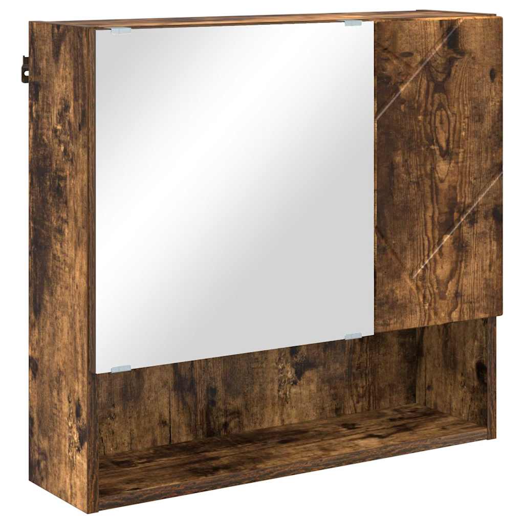 Badkamermeubelset 2 pcs Gerookt eiken Bewerkt hout & Metaal