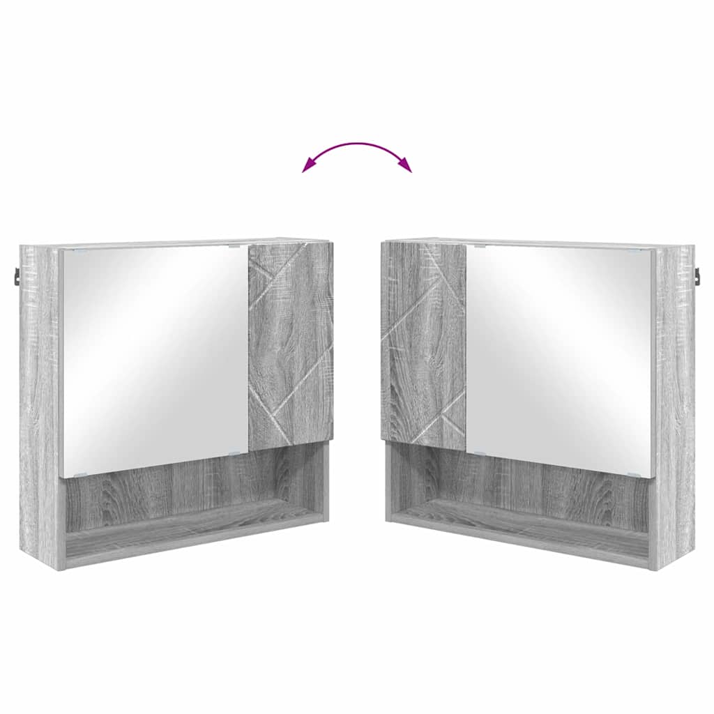 Badkamermeubelset 2 pcs Grijs Sonoma Bewerkt hout & Metaal