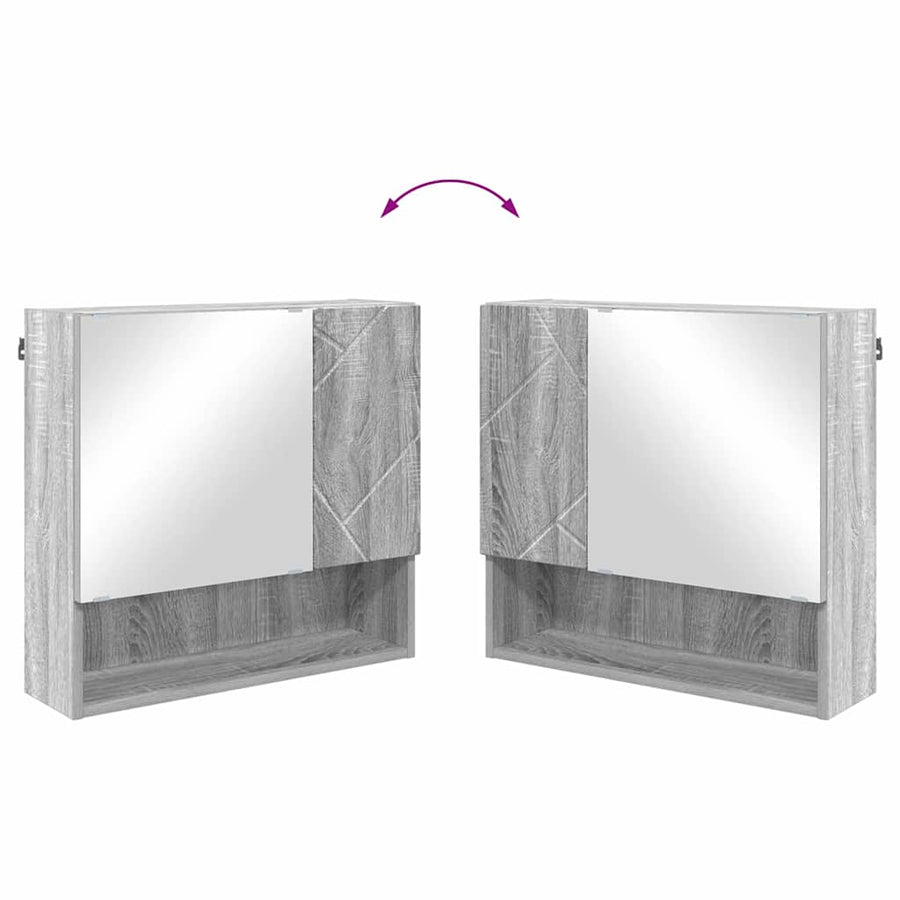 Badkamermeubelset 2 pcs Grijs Sonoma Bewerkt hout & Metaal