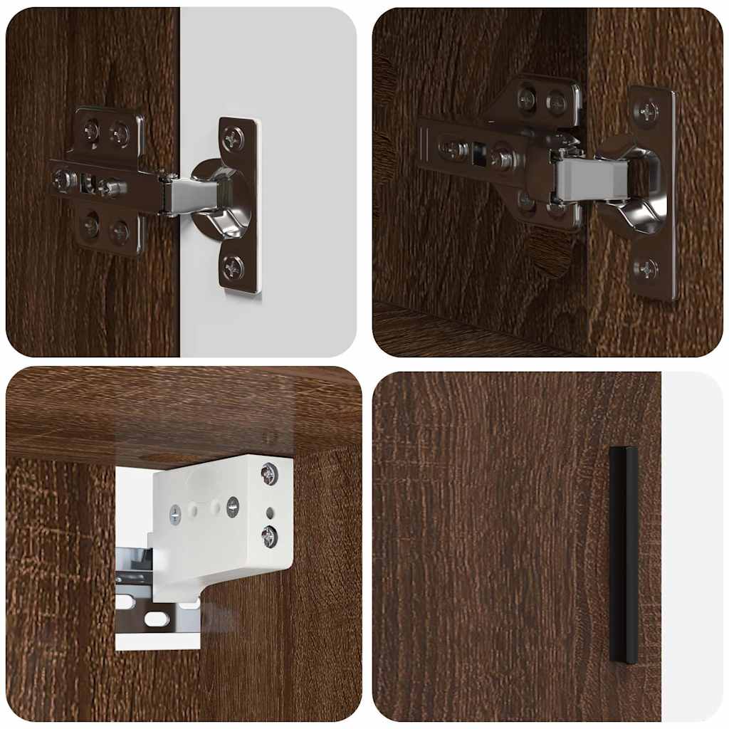 Badkamermeubelset 2 pcs bruin eikenkleur 61 x 35 x 64 cm