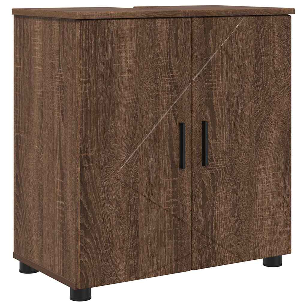 Badkamermeubelset 2 pcs bruin eikenkleur 61 x 35 x 64 cm