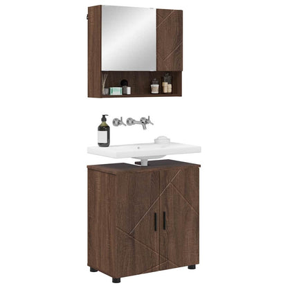 Badkamermeubelset 2 pcs bruin eikenkleur 61 x 35 x 64 cm