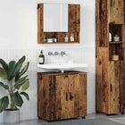 Badkamermeubelset 2 delen oud hout metaal 61x35x64 cm
