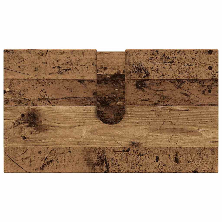 Badkamermeubelset 2 pcs Oud Hout Bewerkt hout & Metaal