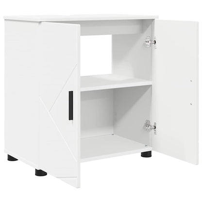 Badkamermeubelset met opslag 3 pcs Wit Bewerkt hout & Metaal