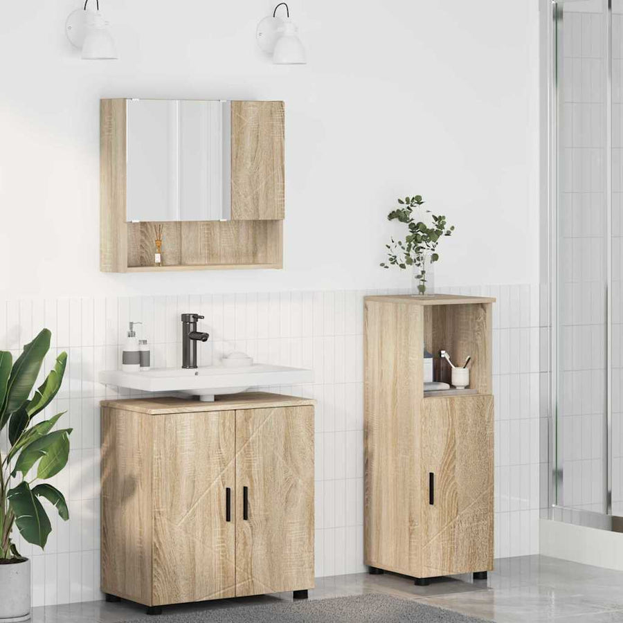 Badkamermeubelset 3 st Sonoma Eiken 61 x 35 x 64 cm
