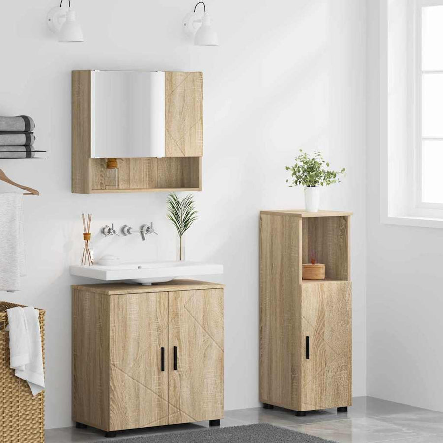 Badkamermeubelset 3 st Sonoma Eiken 61 x 35 x 64 cm